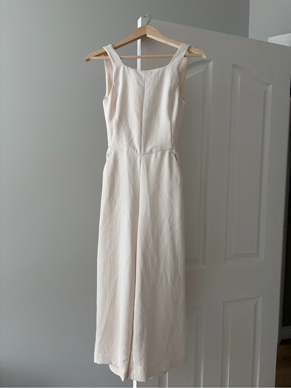 Wilfred Cream Sleeveless Wide-Leg Jumpsuit Dress